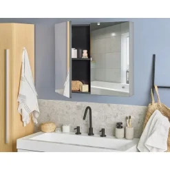 Beliani NAVARRA - Badkamermeubel - Zwart - 80 x 70 cm - Multiplex Online