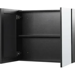 Beliani NAVARRA - Badkamermeubel - Zwart - 80 x 70 cm - Multiplex Online