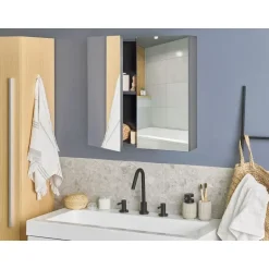 Beliani NAVARRA - Badkamermeubel - Zwart - Multiplex Outlet