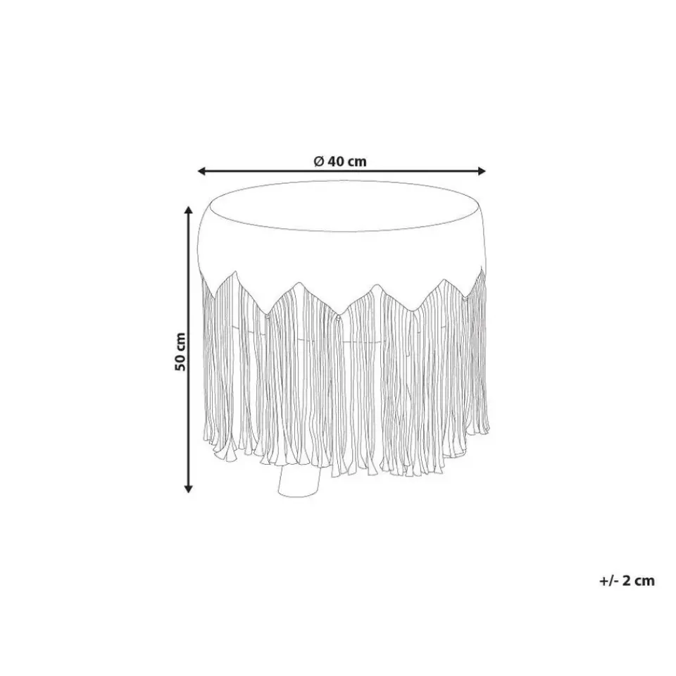 Beliani NAWABAD - Poef - Beige - 40 x 40 x 50 cm - Katoen New