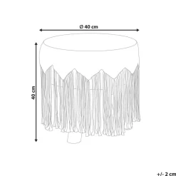 Beliani NAWABAD - Poef - Beige - 40 x 40 x 50 cm - Katoen New