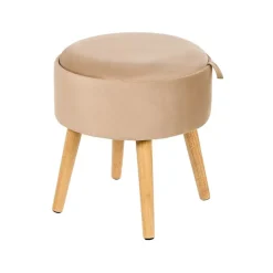 Beliani NEELY - Hocker - Beige - Fluweel Discount