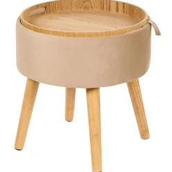 Beliani NEELY - Hocker - Beige - Fluweel Discount