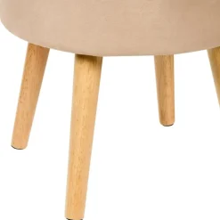 Beliani NEELY - Hocker - Beige - Fluweel Discount