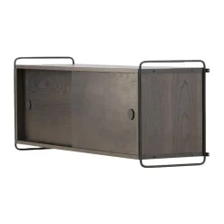 Leen Bakker Nest living Marcus Hangende Houten Wandkast Walnoot - 122 x 35 cm