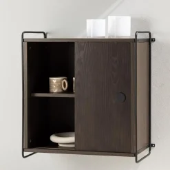 Leen Bakker Nest living Marcus Hangende Houten Wandkast Walnoot - 60 x 35 cm