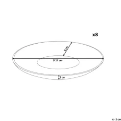Leen Bakker NETTLE - Bijzetborden set van 8 - Wit - Steengoed Best