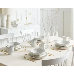 Leen Bakker NETTLE - Diepe borden set van 4 - Gebroken wit - Steengoed Discount