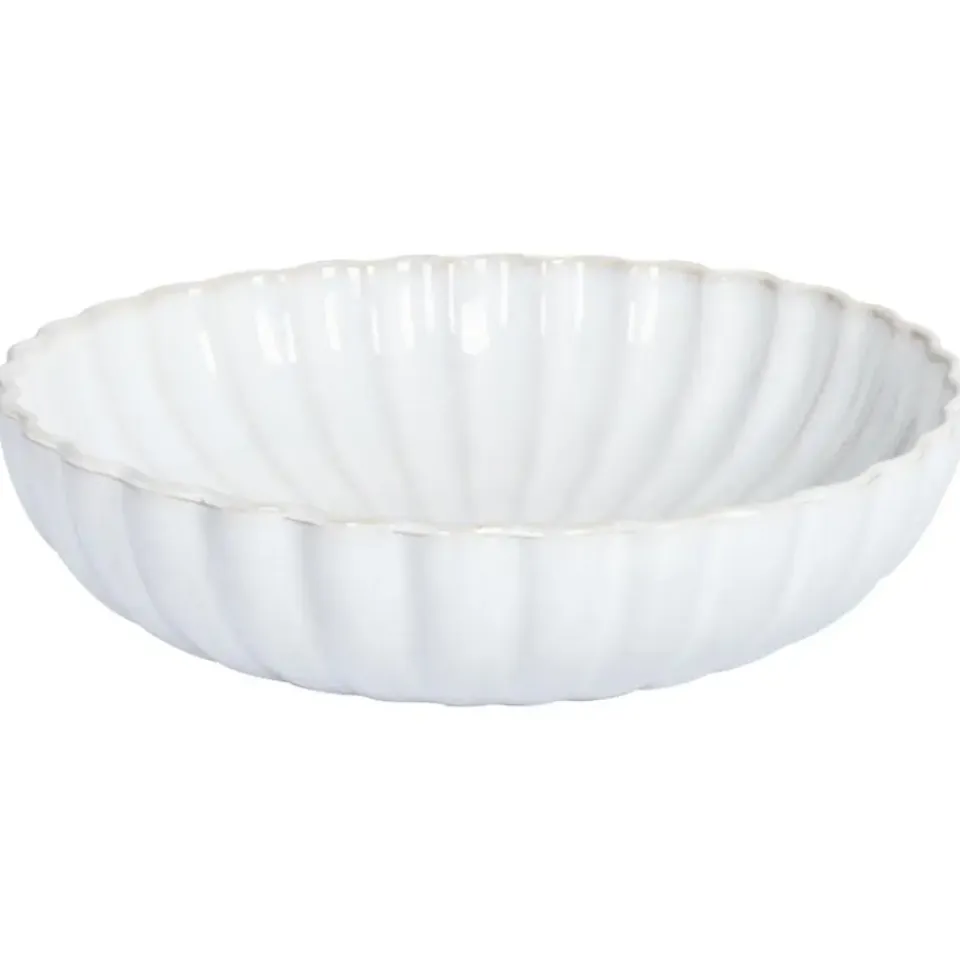 Leen Bakker NETTLE - Diepe borden set van 4 - Gebroken wit - Steengoed Discount