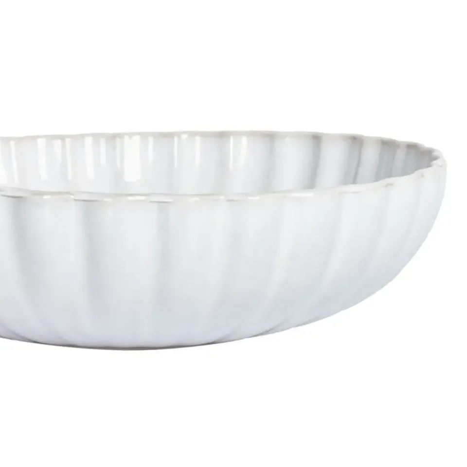 Leen Bakker NETTLE - Diepe borden set van 4 - Gebroken wit - Steengoed Discount