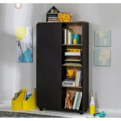 Leen Bakker New York Compact boekenkast kast zwart tienerkamer Clearance