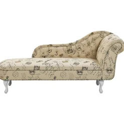 Beliani NIMES - Chaise longue - Beige - Rechterzijde - Polyester Outlet