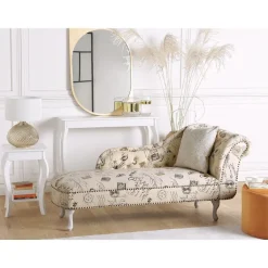 Beliani NIMES - Chaise longue - Beige - Rechterzijde - Polyester Outlet