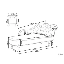 Beliani NIMES - Chaise longue - Beige - Rechterzijde - Polyester Outlet