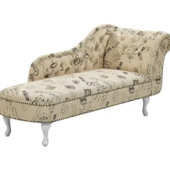 Beliani NIMES - Chaise longue - Beige - Rechterzijde - Polyester Outlet