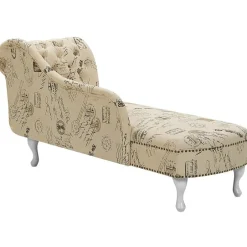 Beliani NIMES - Chaise longue - Beige - Rechterzijde - Polyester Outlet