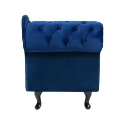 Beliani NIMES - Chaise longue - Blauw - Linkerzijde - Fluweel Clearance