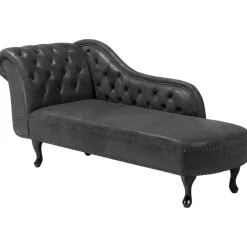 Beliani NIMES - Chaise longue - Grijs - Linkerzijde - Kunstleer Outlet