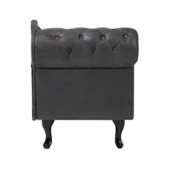 Beliani NIMES - Chaise longue - Grijs - Linkerzijde - Kunstleer Outlet