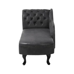 Beliani NIMES - Chaise longue - Grijs - Linkerzijde - Kunstleer Outlet