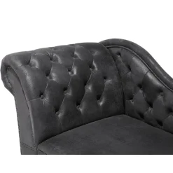 Beliani NIMES - Chaise longue - Grijs - Linkerzijde - Kunstleer Outlet