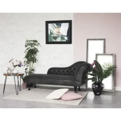 Beliani NIMES - Chaise longue - Grijs - Rechterzijde - Kunstsuède Best