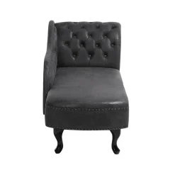 Beliani NIMES - Chaise longue - Grijs - Rechterzijde - Kunstsuède Best