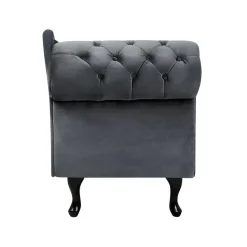 Beliani NIMES - Chaise longue - Grijs - Linkerzijde - Fluweel Clearance