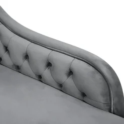 Beliani NIMES - Chaise longue - Grijs - Linkerzijde - Fluweel Clearance