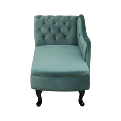 Beliani NIMES - Chaise longue - Mintgroen - Linkerzijde - Fluweel Clearance