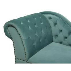 Beliani NIMES - Chaise longue - Mintgroen - Linkerzijde - Fluweel Clearance