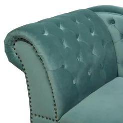 Beliani NIMES - Chaise longue - Mintgroen - Linkerzijde - Fluweel Clearance