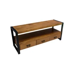 Furndea Nobe Interiors TV Meubel Britt 3 lades industrieel 150x45x60cm Clearance