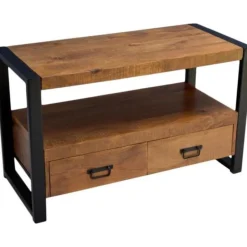 Furndea Nobe Interiors TV Meubel Britt 2 lades industrieel 100x45x60cm Clearance