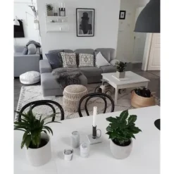 Beliani NOIDA - Poef - Beige - 44 cm - Katoen Clearance