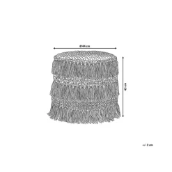 Beliani NOIDA - Poef - Beige - 44 cm - Katoen Clearance