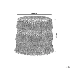 Beliani NOIDA - Poef - Beige - 44 cm - Katoen Clearance