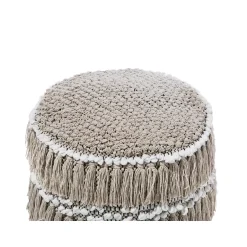 Beliani NOIDA - Poef - Beige - 44 cm - Katoen Clearance