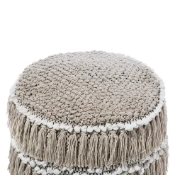 Beliani NOIDA - Poef - Beige - 44 cm - Katoen Clearance