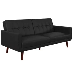 Loft24 Nola - Slaapbank 3 zits in kunstleer Zwart