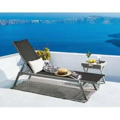 Beliani NOLI - Strandstoel - Zwart - Staal Sale