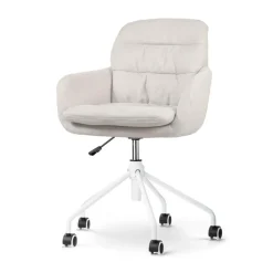 Leen Bakker Nolon Nout-Mia Bureaustoel Beige - met Armleuning - Wit Clearance