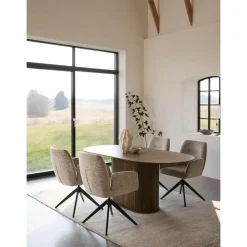 Nordic Home - Kelly ovale eettafel 95x180 cm - donkerbruin