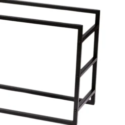 Nordix Houtrek Haardhout Opslag Binnen en Buiten Brandhout Rek Zwart 100x25x40cm Discount