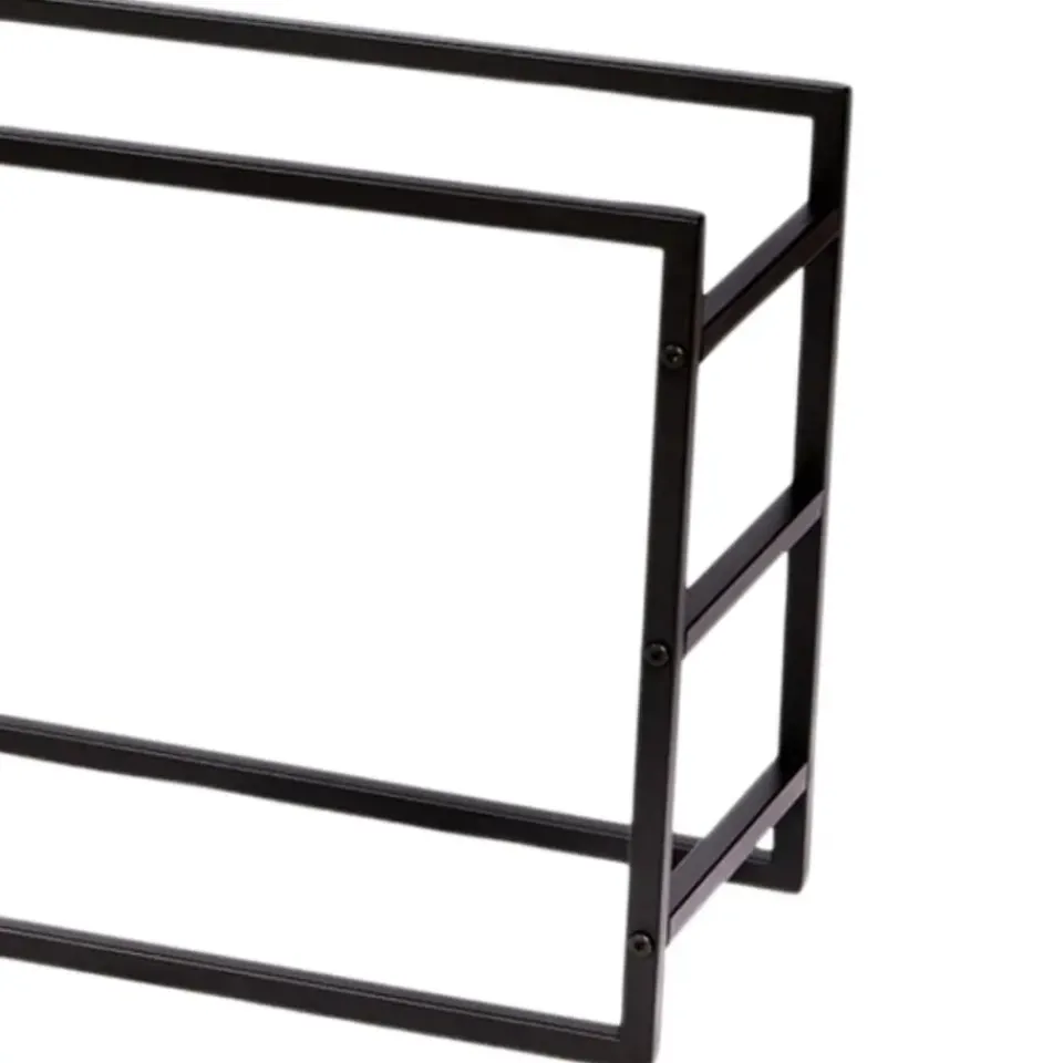 Nordix Houtrek Haardhout Opslag Binnen en Buiten Brandhout Rek Zwart 100x25x40cm Discount