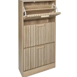 Nordix Schoenenkast met 3 Lades Schoenen Opbergsysteem Bruin Schoenenrek