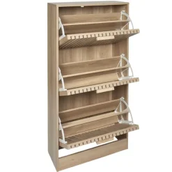 Nordix Schoenenkast met 3 Lades Schoenen Opbergsysteem Bruin Schoenenrek