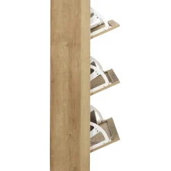 Nordix Schoenenkast met 3 Lades Schoenen Opbergsysteem Rotan Bruin Hout Clearance