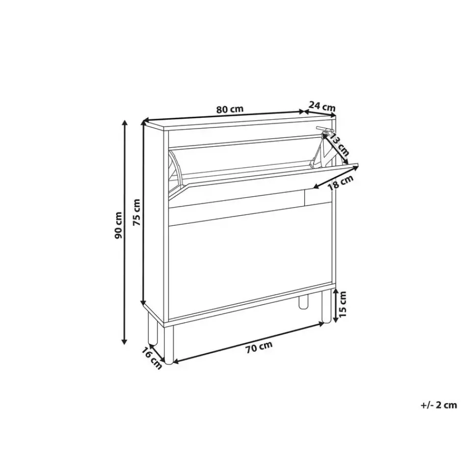 Beliani NORRIS - Schoenenkast - Lichthout - Spaanplaat Sale