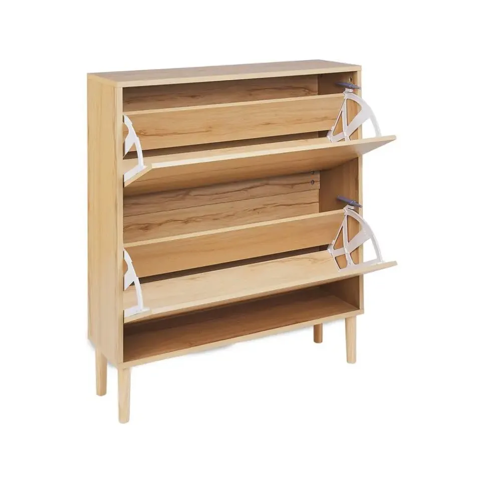 Beliani NORRIS - Schoenenkast - Lichthout - Spaanplaat Sale